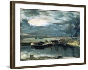 Barges on the Stour, with Dedham Church in the Distance, 1811-John Constable-Framed Giclee Print