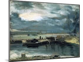 Barges on the Stour, with Dedham Church in the Distance, 1811-John Constable-Mounted Giclee Print