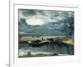 Barges on the Stour, with Dedham Church in the Distance, 1811-John Constable-Framed Giclee Print