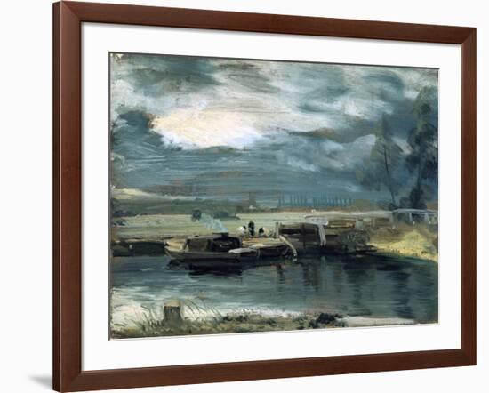 Barges on the Stour, with Dedham Church in the Distance, 1811-John Constable-Framed Giclee Print