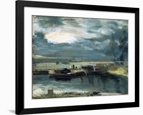 Barges on the Stour, with Dedham Church in the Distance, 1811-John Constable-Framed Giclee Print