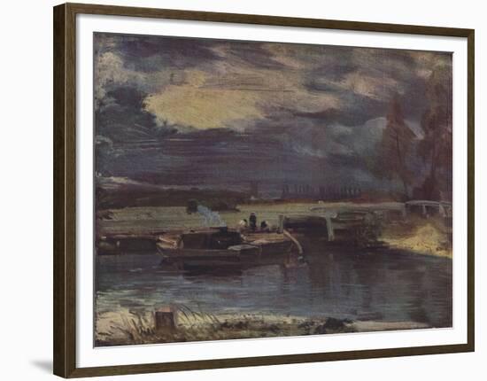 'Barges on the Stour, with Dedham Church in the distance', c1811-John Constable-Framed Premium Giclee Print