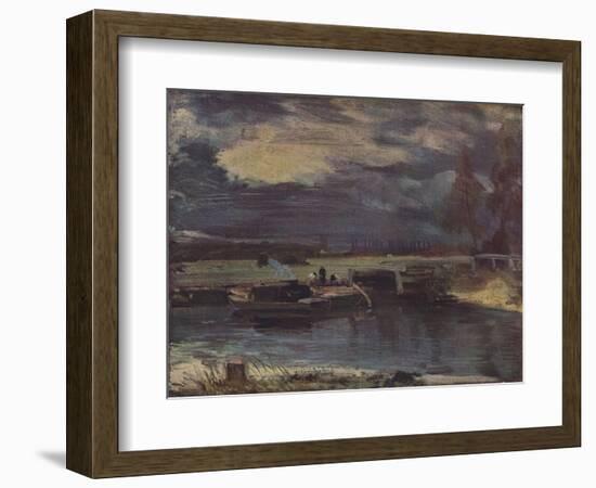 'Barges on the Stour, with Dedham Church in the distance', c1811-John Constable-Framed Giclee Print