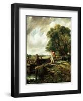 Barges Passing a Lock on the Stour-John Constable-Framed Giclee Print