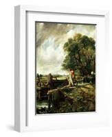 Barges Passing a Lock on the Stour-John Constable-Framed Giclee Print