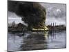 Barges Set Afire during the Homestead Strike at Carnegie Steel, c.1892-null-Mounted Giclee Print