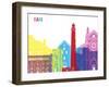 Bari Skyline Pop-paulrommer-Framed Art Print