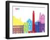 Bari Skyline Pop-paulrommer-Framed Art Print