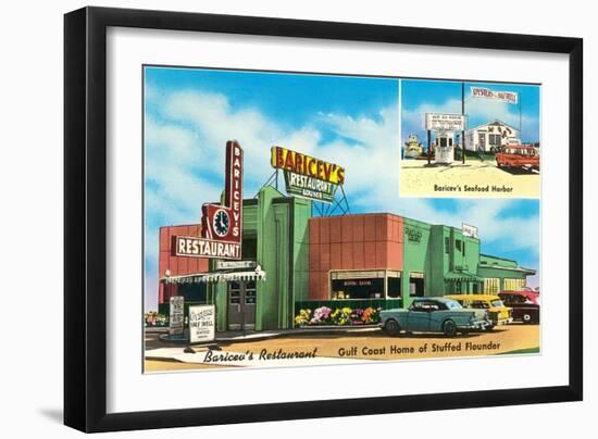 Baricev's Restaurant, Gulf Coast, Roadside Retro-null-Framed Art Print