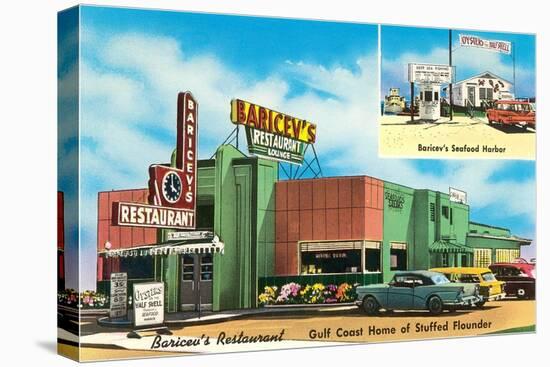 Baricev's Restaurant, Gulf Coast, Roadside Retro-null-Stretched Canvas