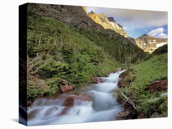 Baring Creek, Going to the Sun Mountain, Glacier National Park, Montana, USA-Chuck Haney-Stretched Canvas