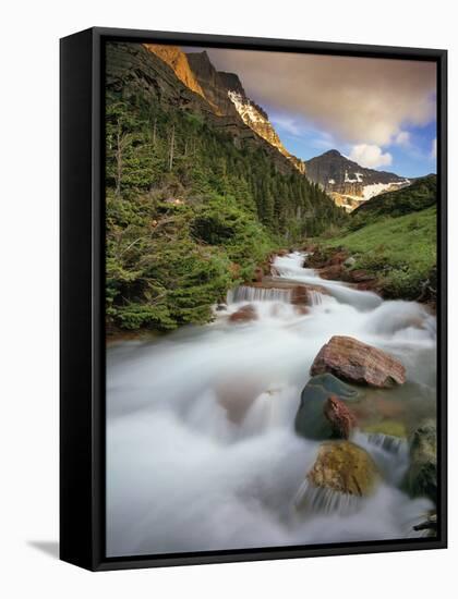 Baring Creek with Going to the Sun Mountain in Glacier National Park, Montana, USA-Chuck Haney-Framed Stretched Canvas