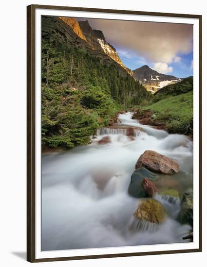 Baring Creek with Going to the Sun Mountain in Glacier National Park, Montana, USA-Chuck Haney-Framed Photographic Print