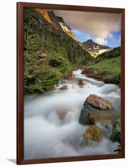 Baring Creek with Going to the Sun Mountain in Glacier National Park, Montana, USA-Chuck Haney-Framed Photographic Print