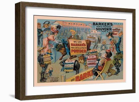 Barker's Horse, Cattle, and Poultry Powder-null-Framed Art Print