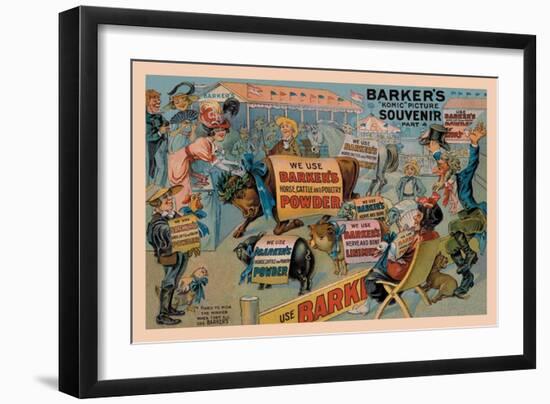 Barker's Horse, Cattle, and Poultry Powder-null-Framed Art Print