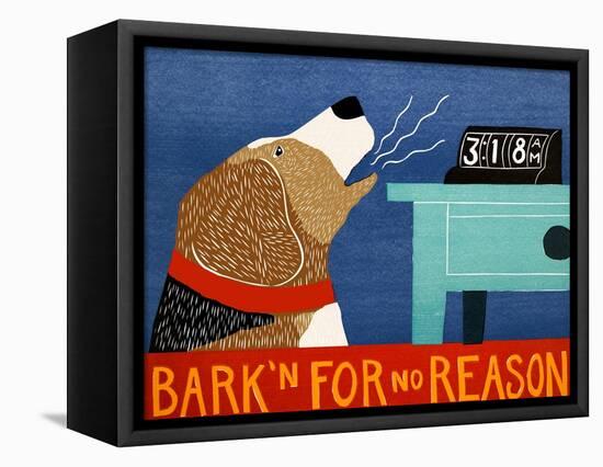 Barkin For No Reason Beagle-Stephen Huneck-Framed Stretched Canvas