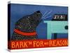 Barkin For No Reason Black-Stephen Huneck-Stretched Canvas