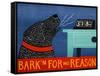 Barkin For No Reason Black-Stephen Huneck-Framed Stretched Canvas