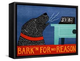 Barkin For No Reason Black-Stephen Huneck-Framed Stretched Canvas