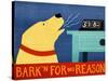 Barkin For No Reason Yellow-Stephen Huneck-Stretched Canvas