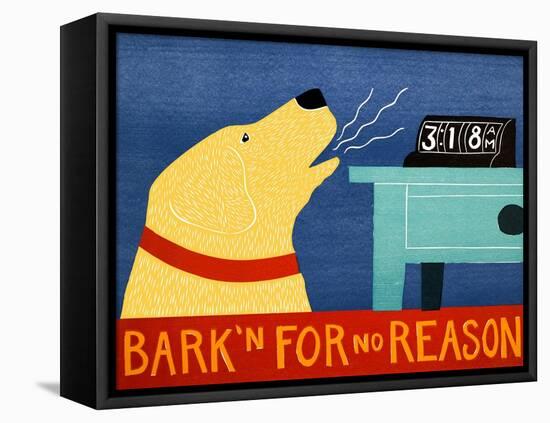 Barkin For No Reason Yellow-Stephen Huneck-Framed Stretched Canvas