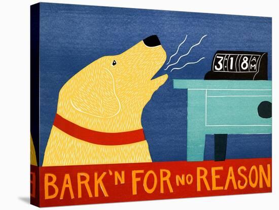 Barkin For No Reason Yellow-Stephen Huneck-Stretched Canvas