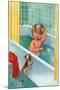 Barking Puppy Sponge Bath-Mildred Plew Merryman-Mounted Art Print