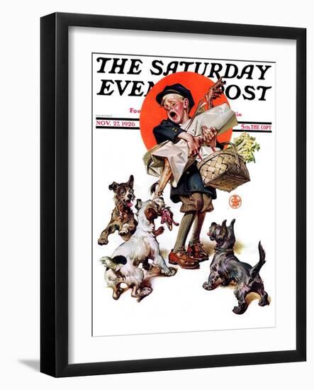 "Barking Up the Wrong Turkey," Saturday Evening Post Cover, November 27, 1926-Joseph Christian Leyendecker-Framed Giclee Print