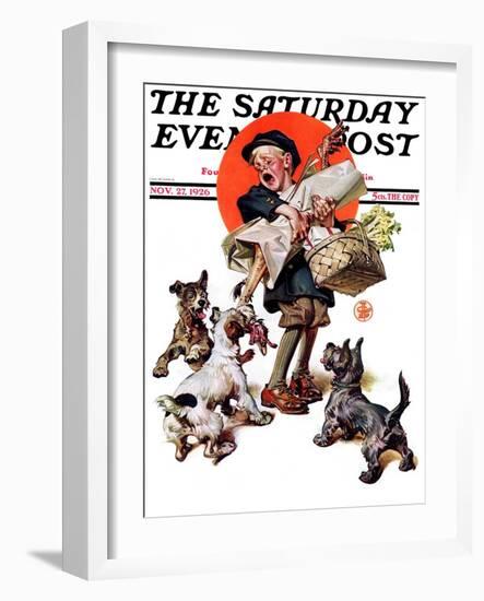 "Barking Up the Wrong Turkey," Saturday Evening Post Cover, November 27, 1926-Joseph Christian Leyendecker-Framed Giclee Print