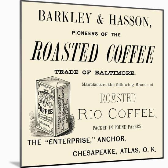 Barkley and Hasson Roasted Coffee-null-Mounted Art Print