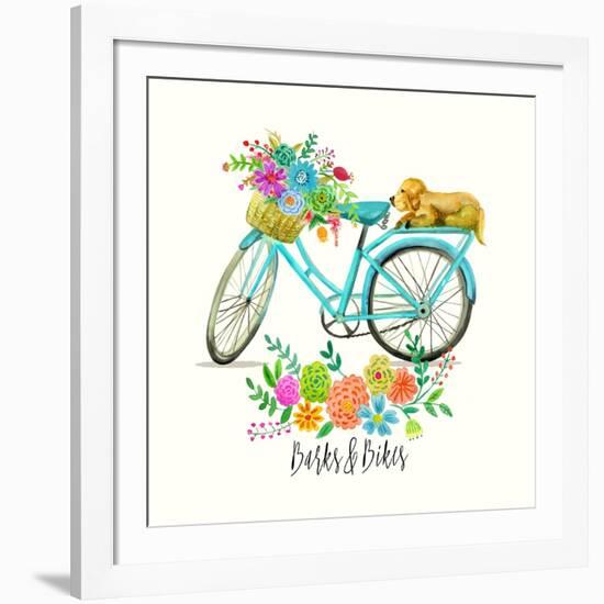 Barks and Bikes-Jin Jing-Framed Art Print