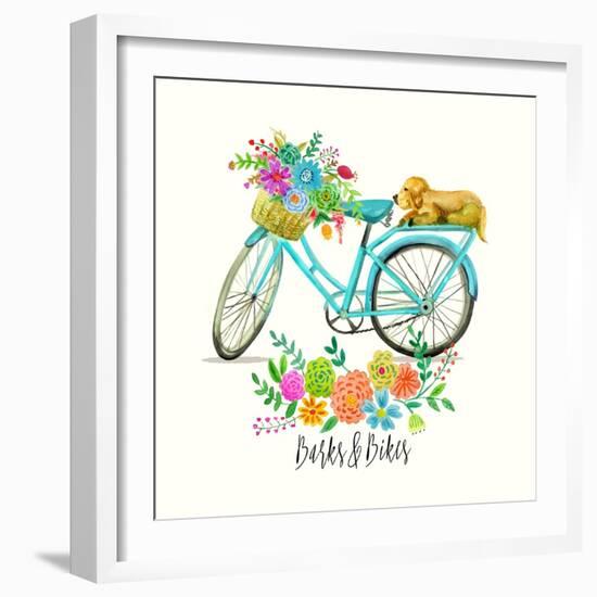 Barks and Bikes-Jin Jing-Framed Art Print