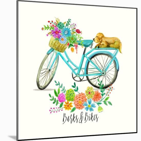 Barks and Bikes-Jin Jing-Mounted Art Print