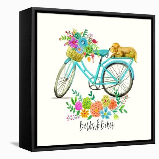 Barks and Bikes-Jin Jing-Framed Stretched Canvas