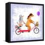 Barks and Bikes-Ling's Workshop-Framed Stretched Canvas