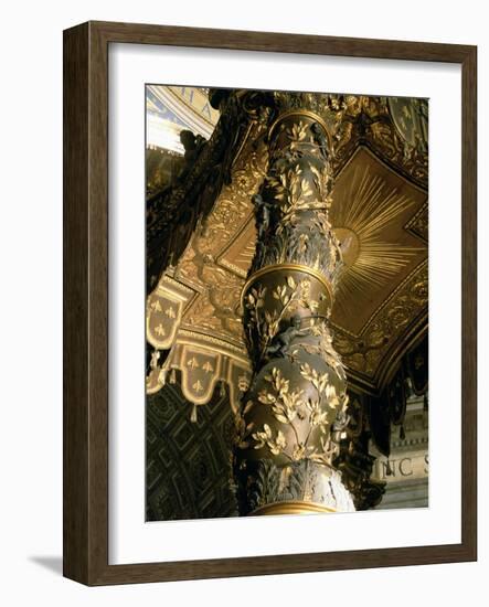 Barley Sugar Column from the Baldacchino with Laurel Leaves and Putti Chasing Bees, 1633-Giovanni Lorenzo Bernini-Framed Giclee Print