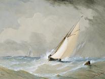 Schooner under Sail-Barlow Moore-Framed Stretched Canvas