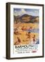 Barmouth, England - Beach Scene Mother and Kids British Rail Poster-Lantern Press-Framed Art Print