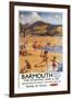 Barmouth, England - Beach Scene Mother and Kids British Rail Poster-Lantern Press-Framed Art Print