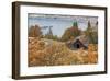 Barn And Columbia River-Donald Paulson-Framed Giclee Print