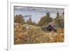 Barn And Columbia River-Donald Paulson-Framed Giclee Print