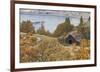 Barn And Columbia River-Donald Paulson-Framed Giclee Print