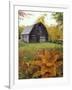 Barn and Fall Colors near Jericho Center, Vermont, USA-Darrell Gulin-Framed Premium Photographic Print