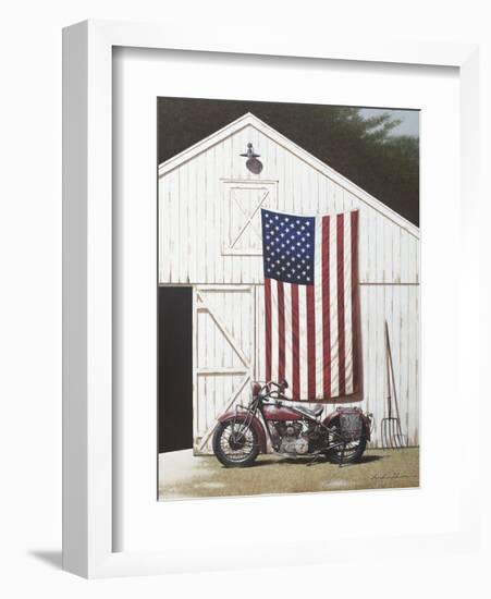 Barn and Motorcycle-Zhen-Huan Lu-Framed Art Print