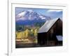 Barn and Mount Adams, Trout Lake, Washington, USA-William Sutton-Framed Photographic Print