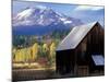 Barn and Mount Adams, Trout Lake, Washington, USA-William Sutton-Mounted Photographic Print