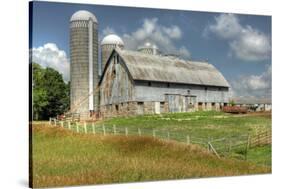 Barn and Silo, Minnesota, USA-Michael Scheufler-Stretched Canvas