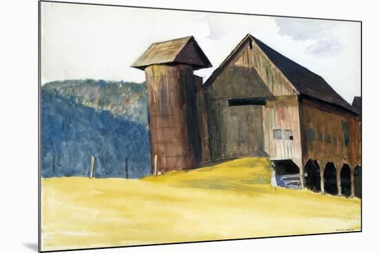 Barn and Silo, Vermont-Edward Hopper-Mounted Giclee Print