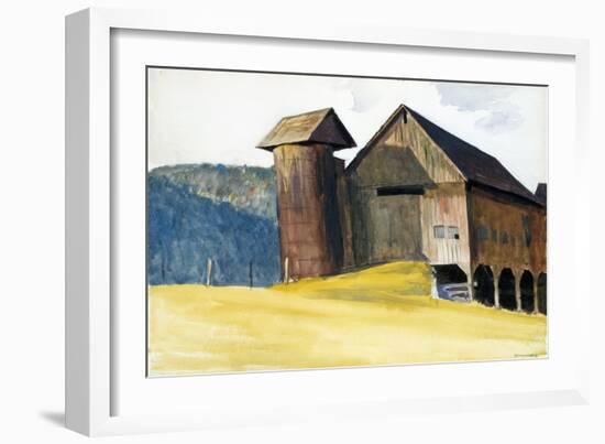 Barn and Silo, Vermont-Edward Hopper-Framed Giclee Print